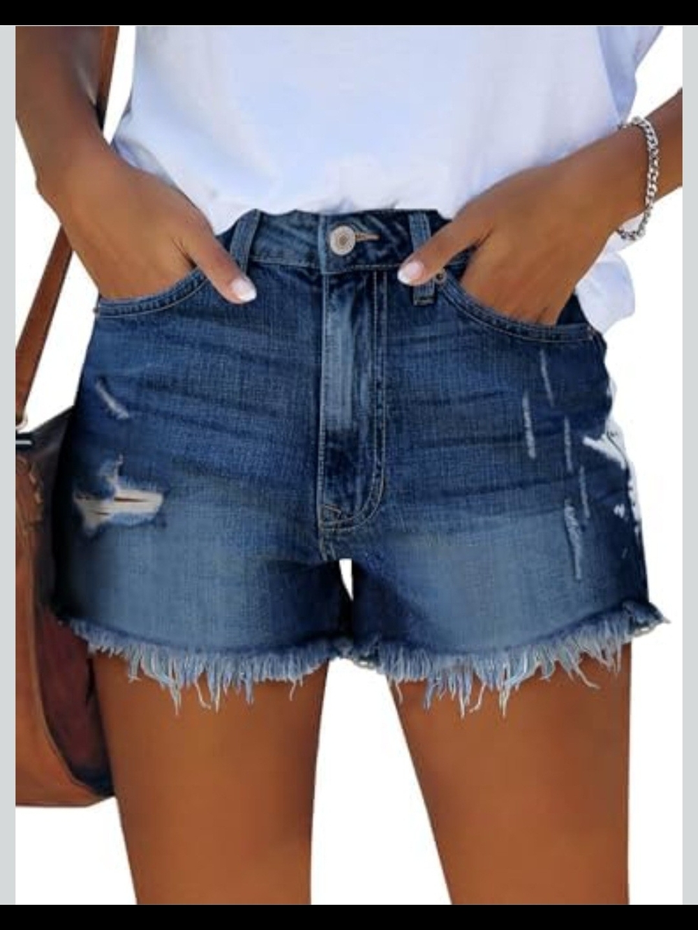 ZOLUCKY Jean Shorts Womens Summer High Waisted Denim Stretchy Ripped with Pocket
